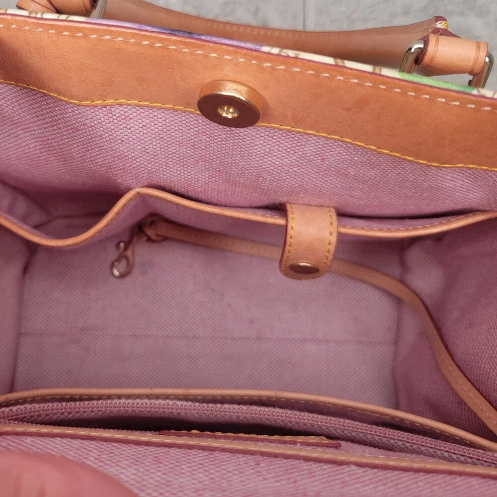 Dooney & Bourke Janine Rainbow Floral Print Coated Cotton Satchel